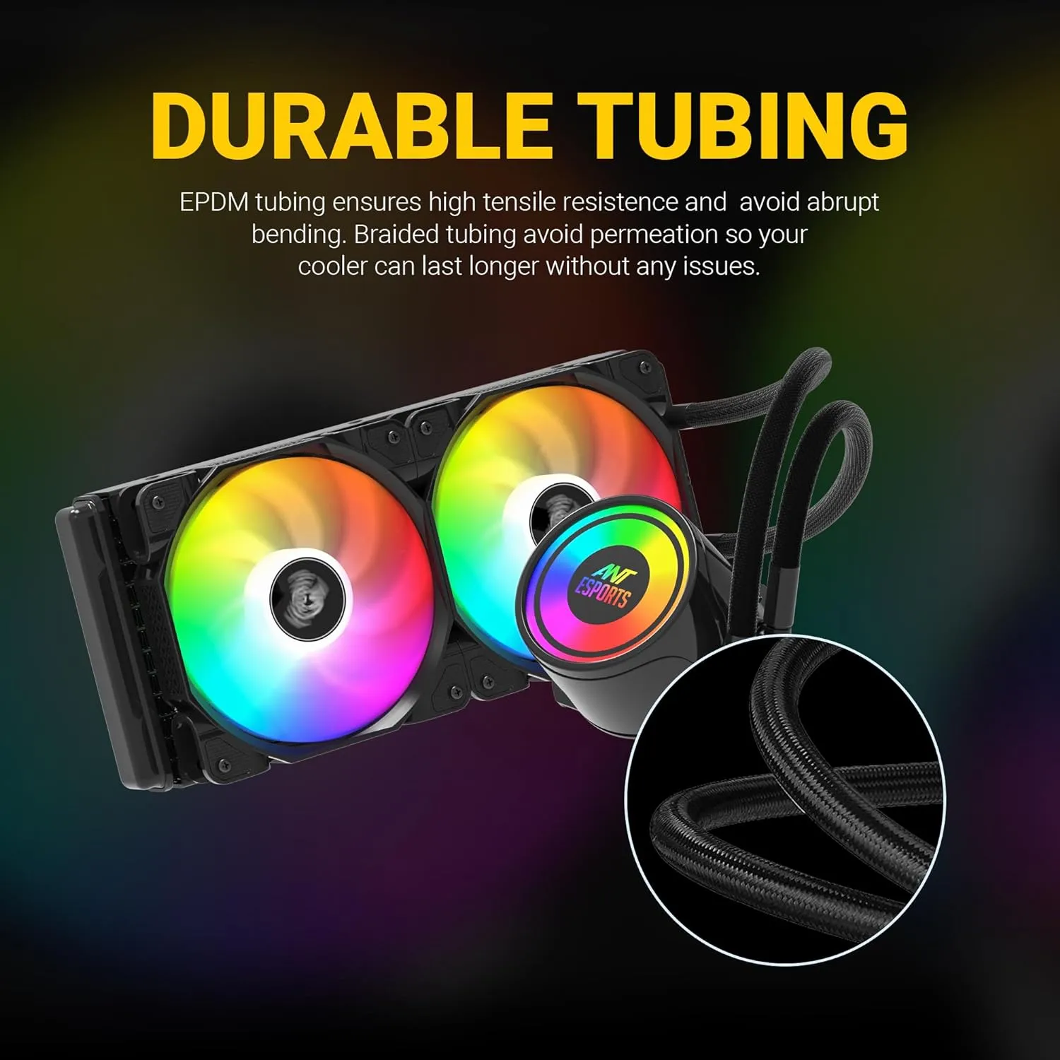 Ant Esports CPU Cooler Liquid ICE 240 ARGB Black view 3